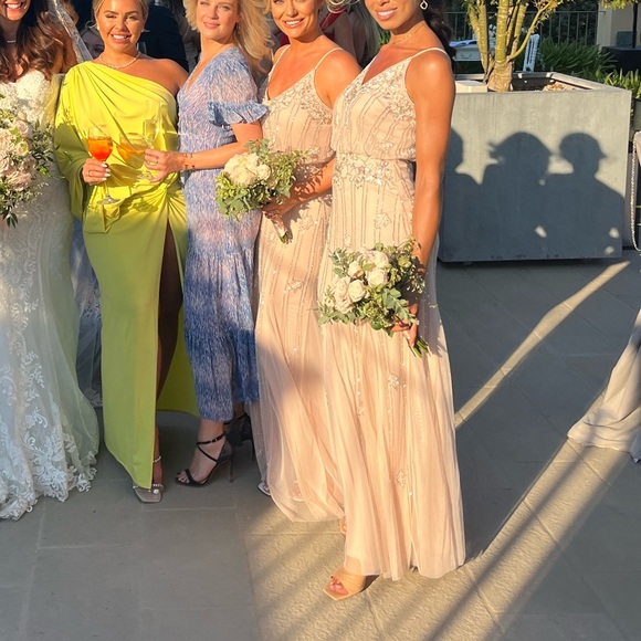 LACE & BEADS KEEVA NUDE BLUSH BRIDESMAID DRESS - Picture 16 of 16